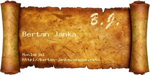 Bertan Janka névjegykártya